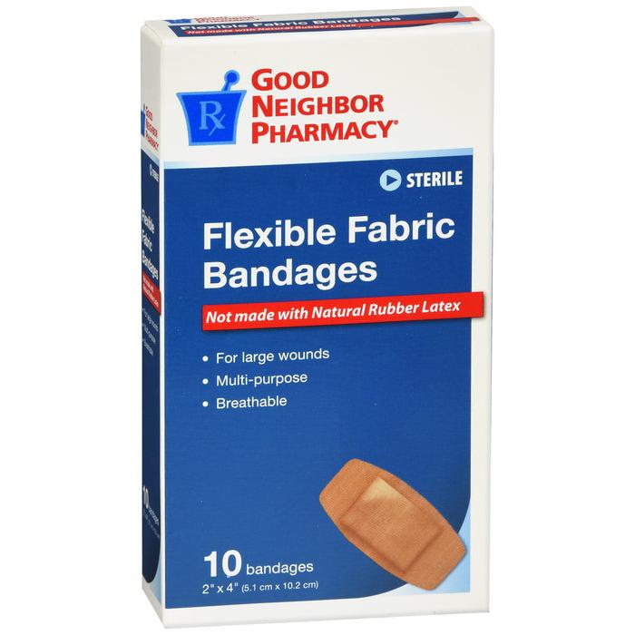 GNP Bandages Flexible Fabric 2x4 10ct