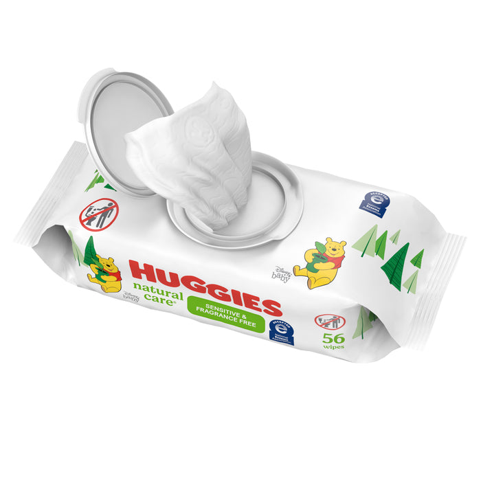HUGGIES Natural Care Plant-Based Wipes Sensitive Fragrance-Free 56ct
