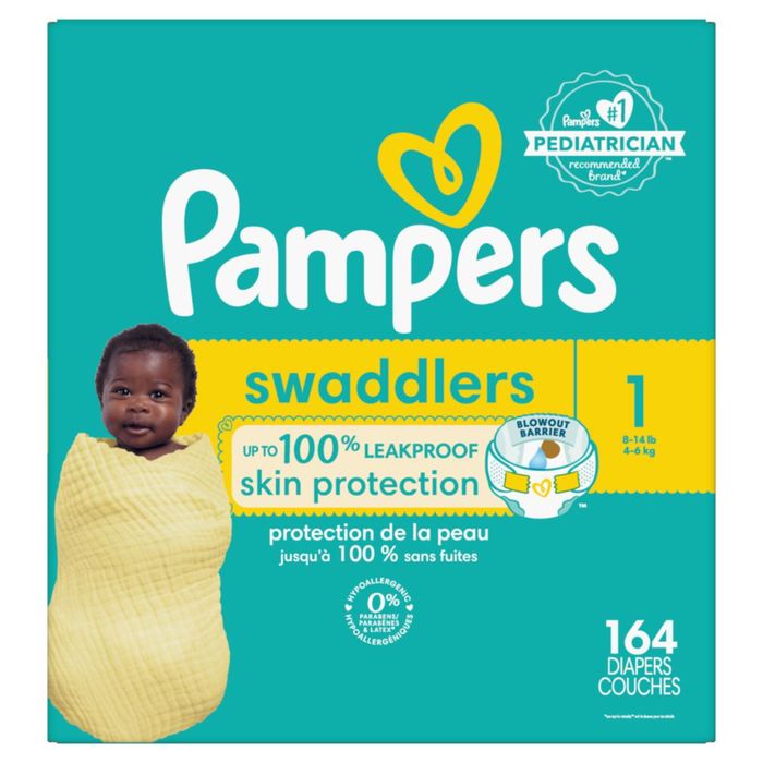 Pampers Swaddlers SZ1 Diapers - 164ct