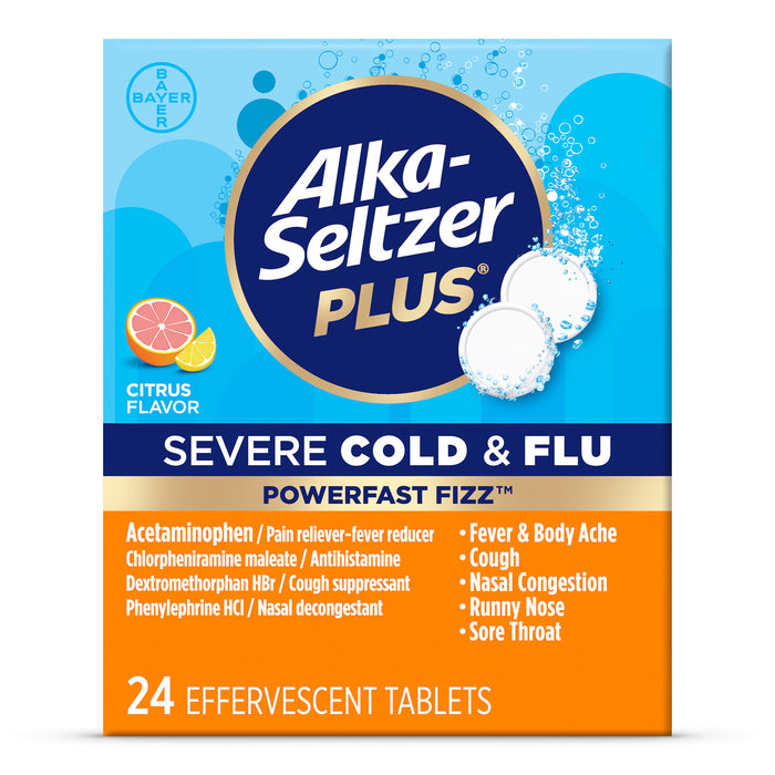 Alka-Seltzer Plus PowerFast Fizz Severe Cold & Flu Medicine 24ct