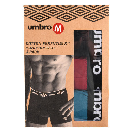 Umbro Men's Cotton Boxers 3pk