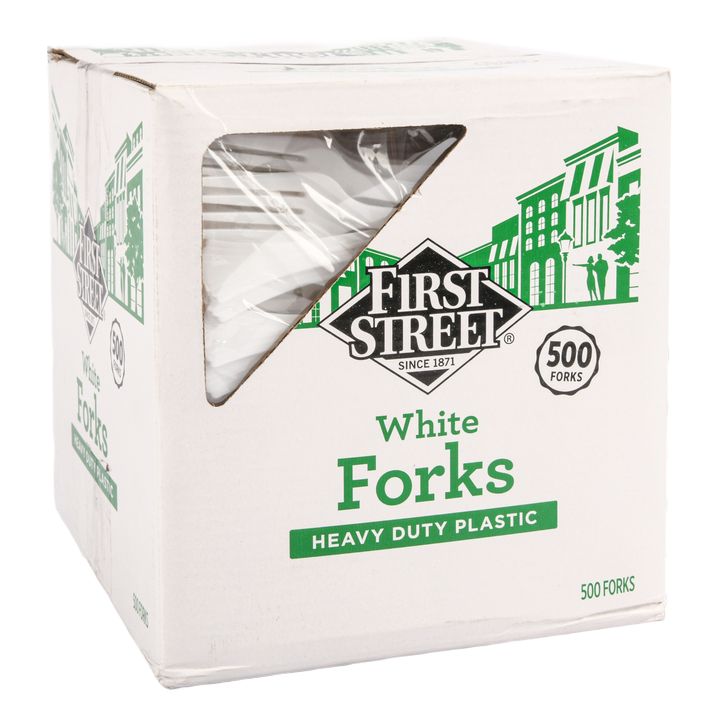 First Street Heavy Duty Plastic Forks 500ct