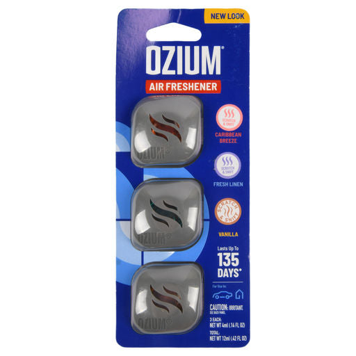 Ozium Car Freshener Caribbean Van Linen 3pk