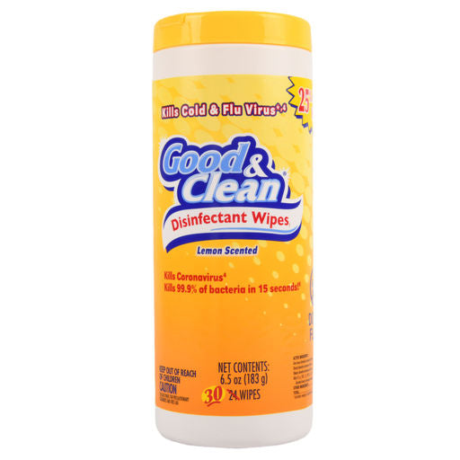 Good & Clean Disinfectant Wipes Lemon Scent 30ct