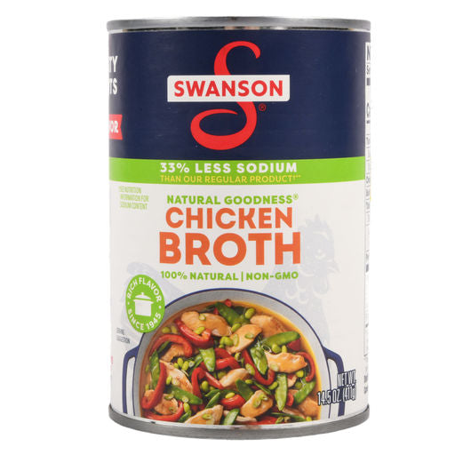 Swanson Chicken Broth 33% Less Sodium 14.5oz
