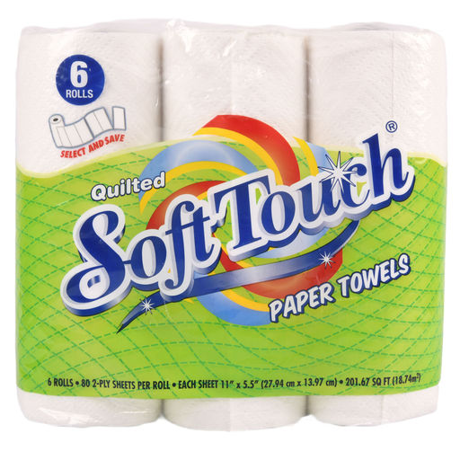 Soft Touch Paper Towel 2-Ply 6 Rolls