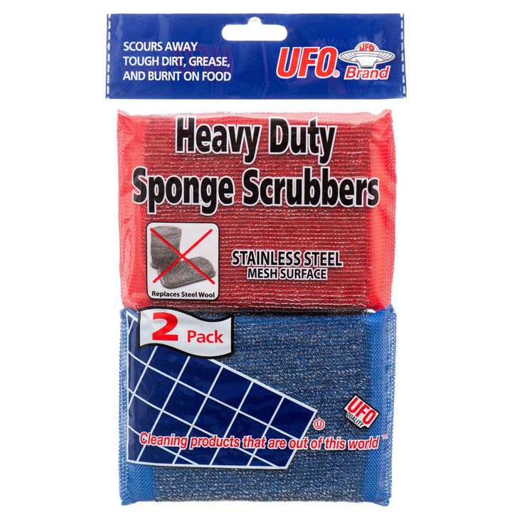 UFO Heavy Duty Sponge Scrubbers 2-Pack