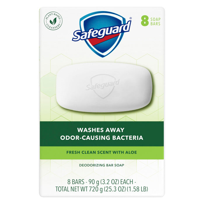 Safeguard Fresh Clean Aloe Bar Soap 8-Pack 3.2oz Bars