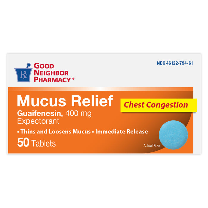 GNP Mucus Relief Guaifenesin 400mg 50ct
