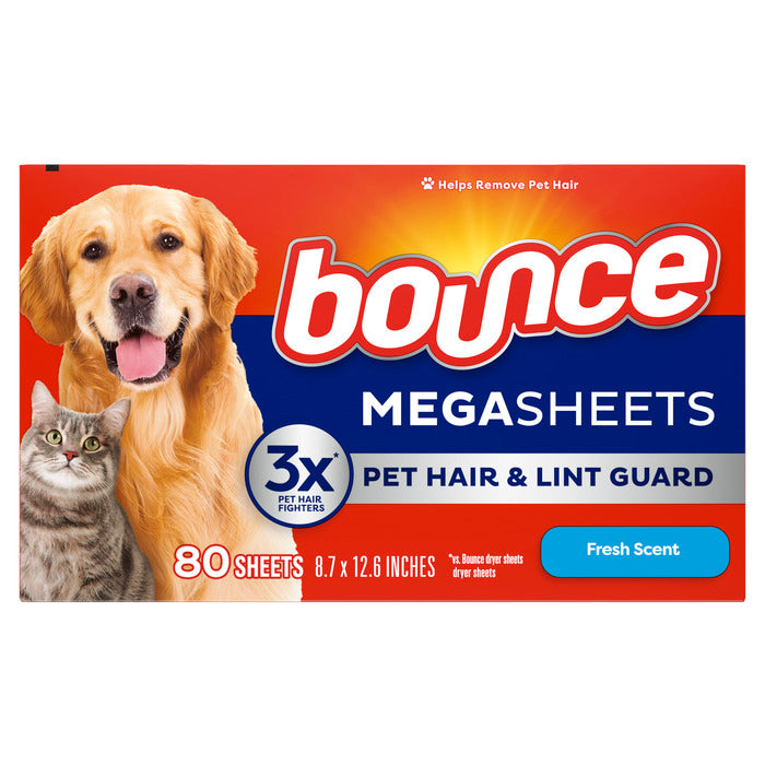 Bounce Pet Hair & Lint Guard Fresh Sheets 80ct