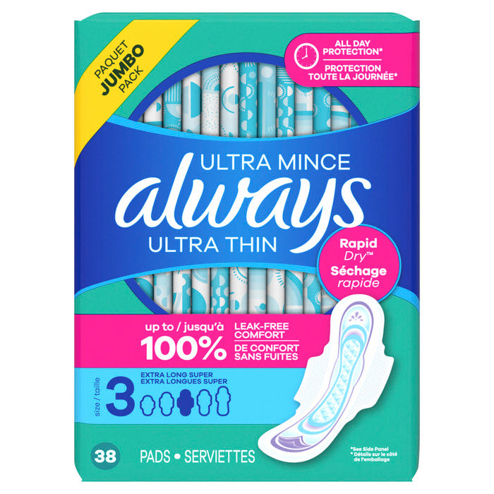 Always Ultra Thin Extra Long Pads SZ3 - 38ct