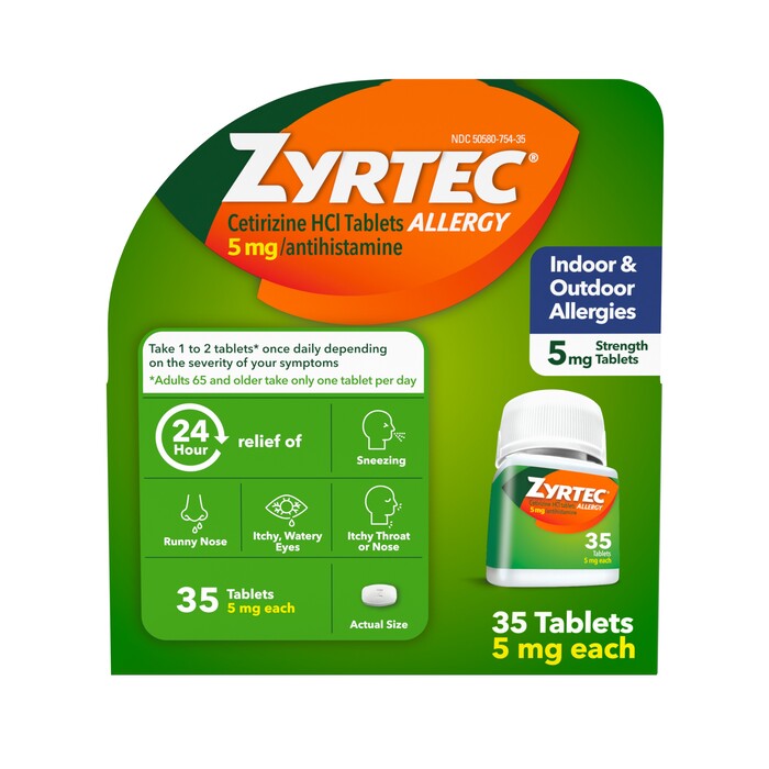Zyrtec Adult Treatment 5mg Cetirizine Tablet 35ct