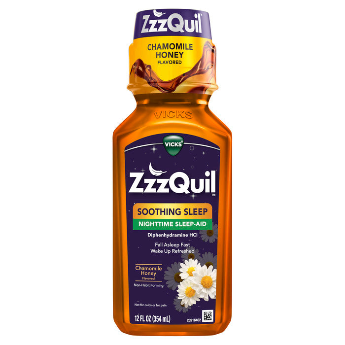 ZzzQuil Soothing Sleep Nighttime Sleep Aid Chamomile Honey Flavored - 12 fl oz