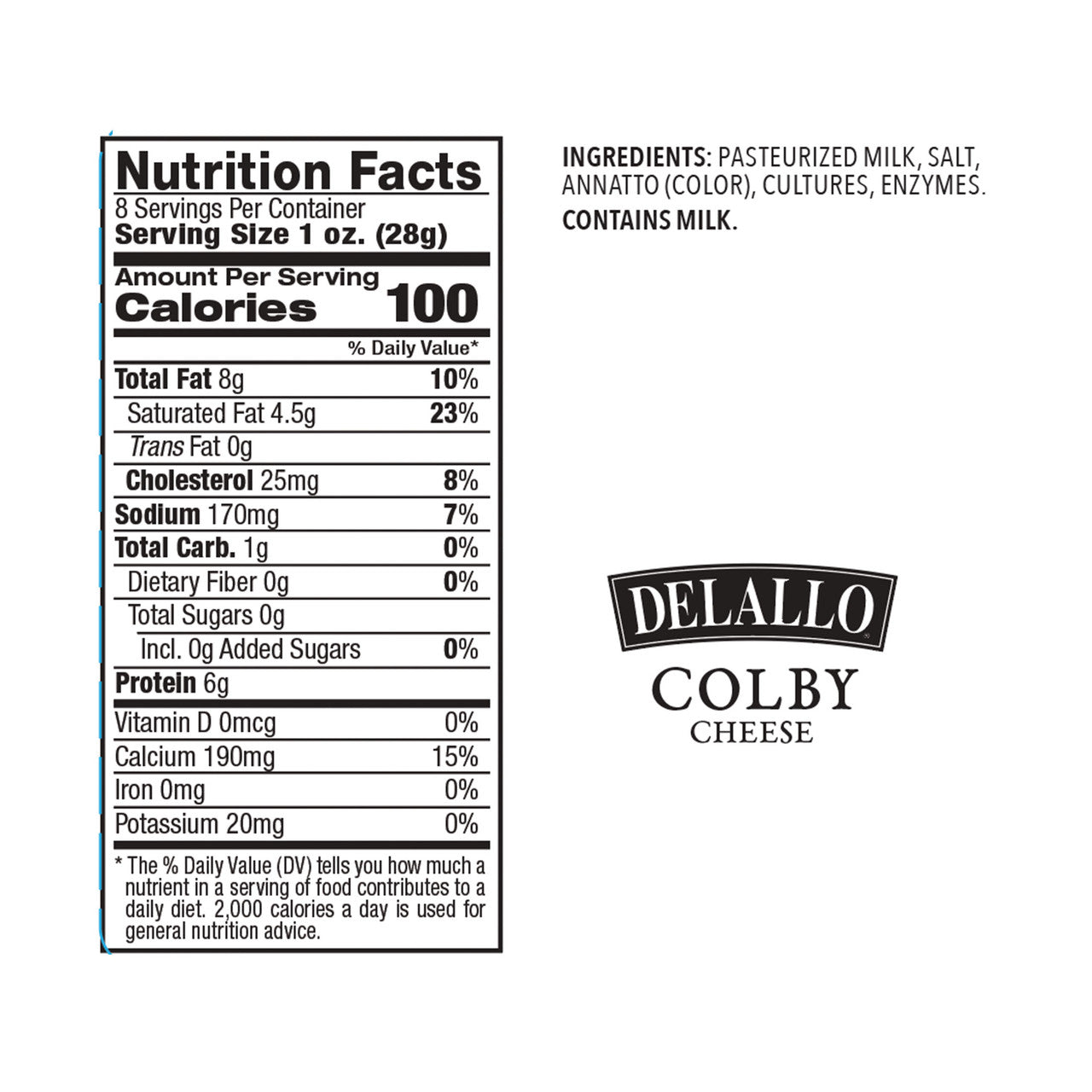 Delallo 8oz Colby Cheese