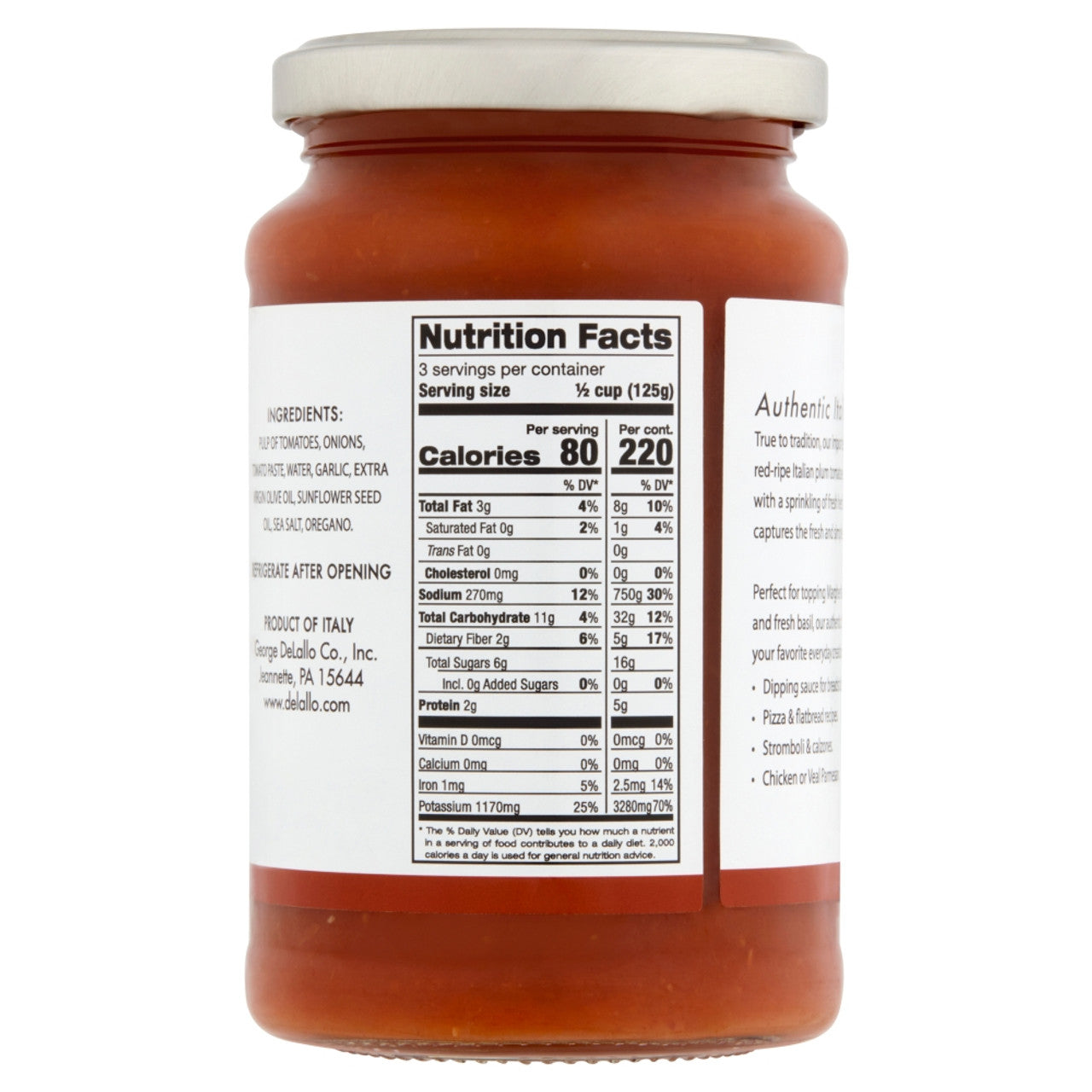 Delallo Imported Margherita Pizza Sauce 12.3oz