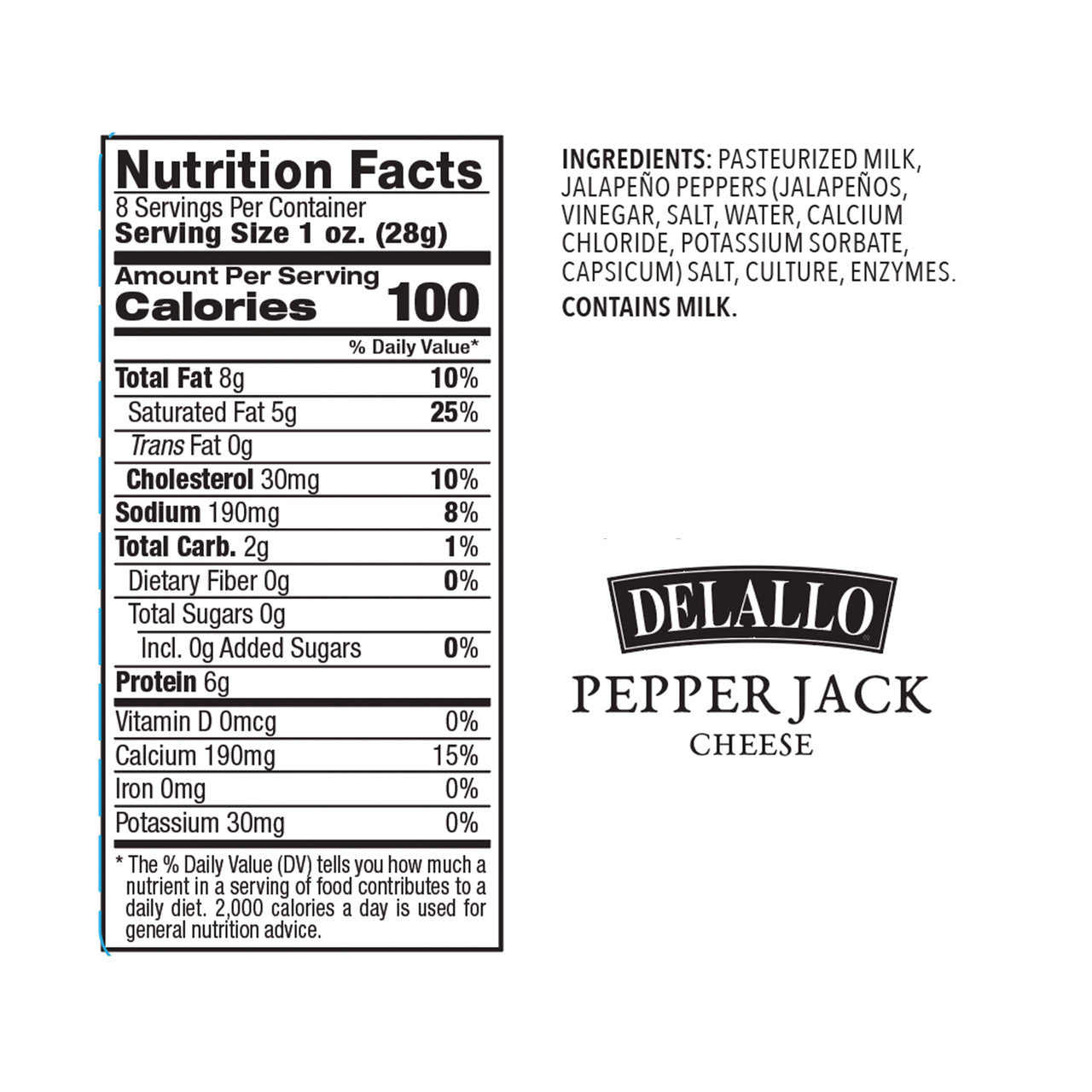 Delallo 8oz Pepper Jack Cheese