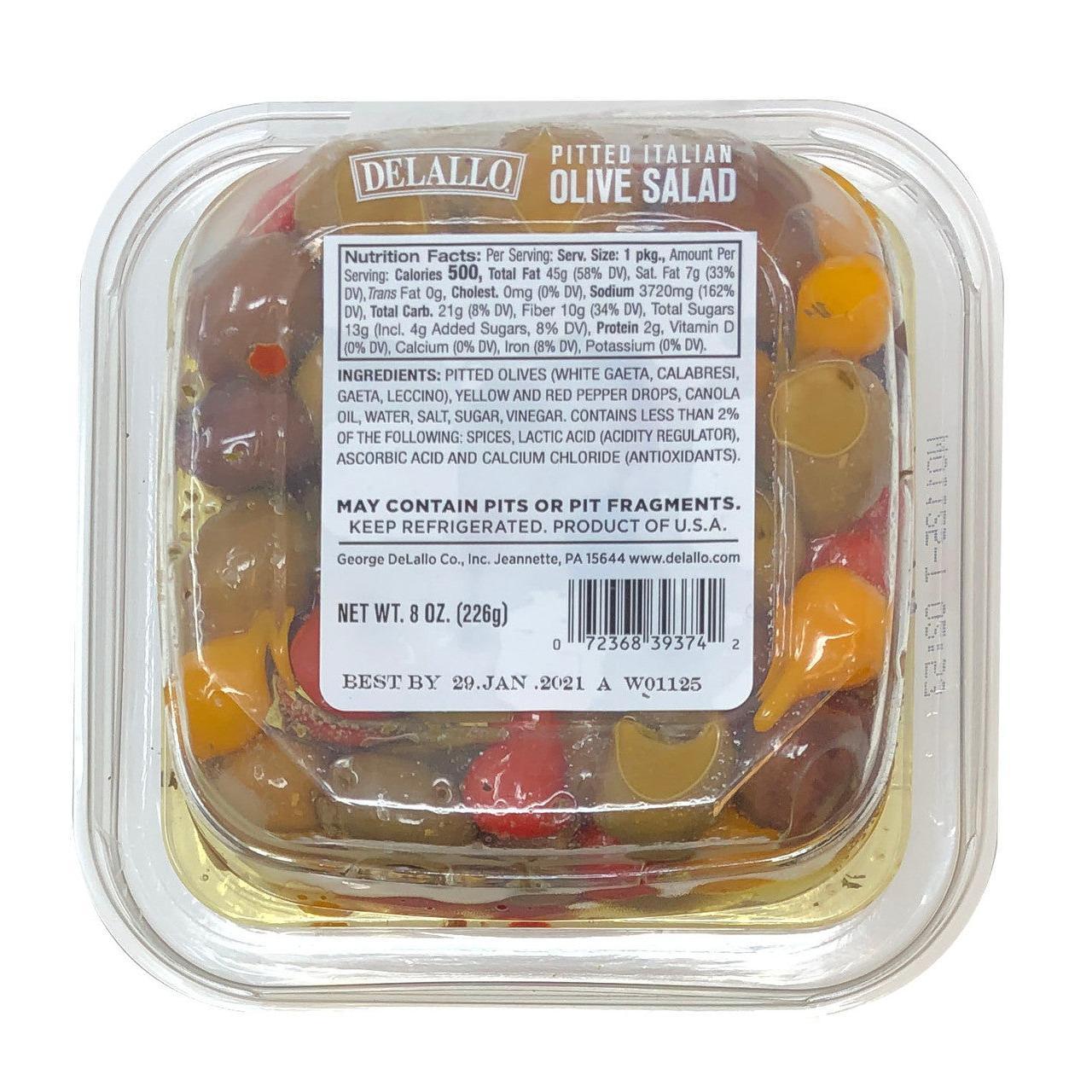 Delallo Hot Pitted Olive Salad 8oz