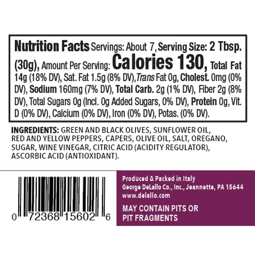 Delallo Olive Bruschetta 7.05oz