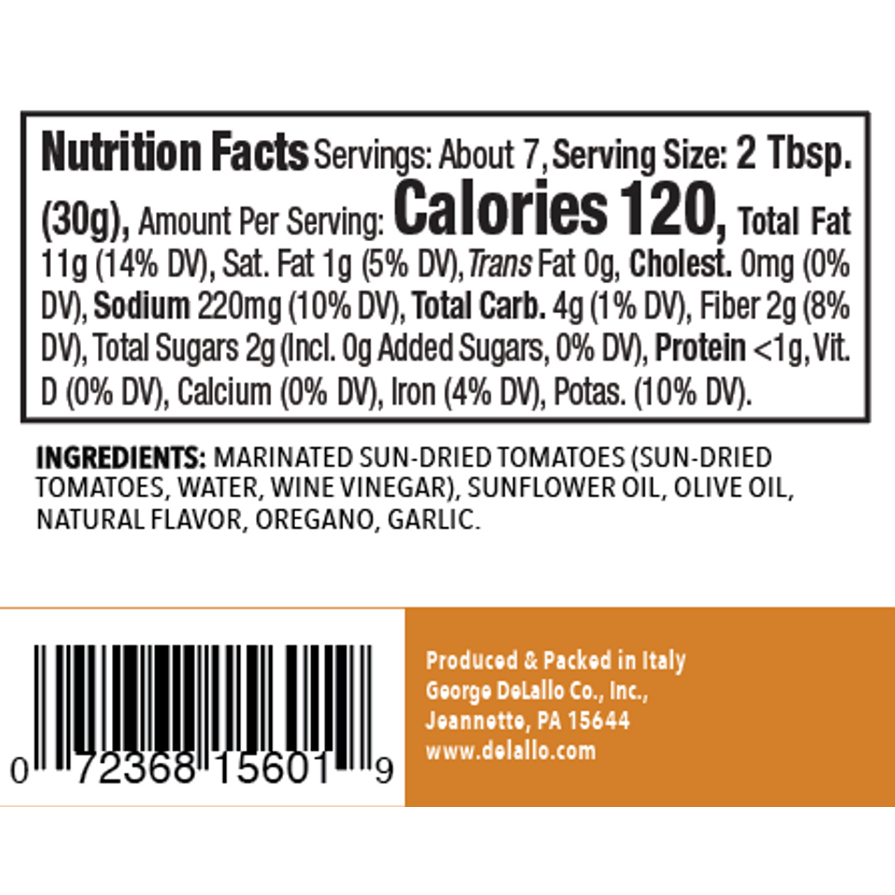 Delallo Sundried Tomato Bruschetta 7.05oz