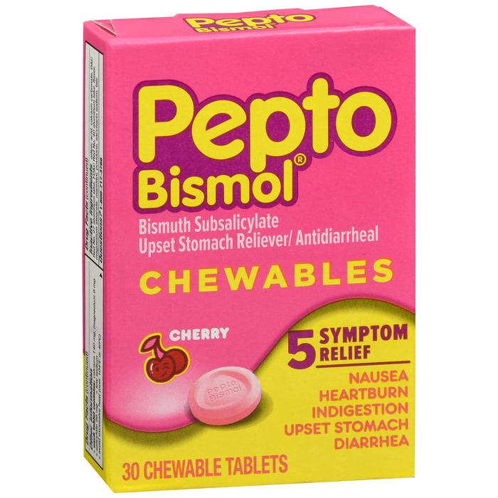 Pepto Bismol Upset Stomach Chewable Tablets Cherry 30ct