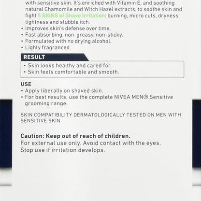 NIVEA For Men Sensitive Soothing Post Shave Balm 3.3oz