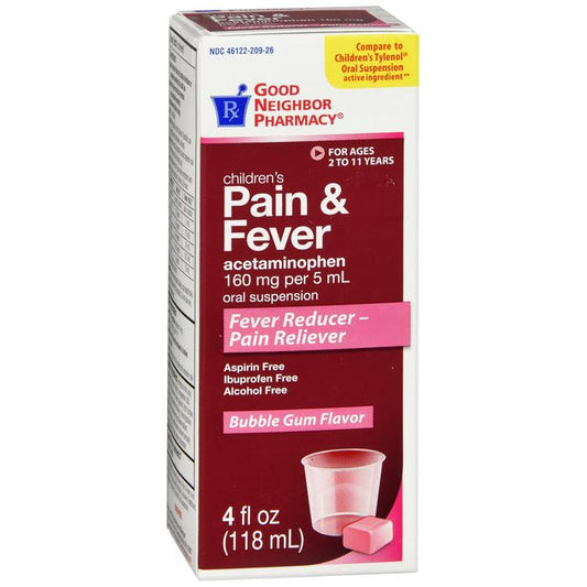 GNP Children's Pain Relief Bubblegum Sus Liquid 160mg 4oz