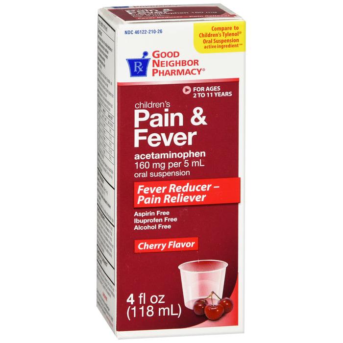 Pain Relief Children's Cherry Sus Liquid 160mg 4oz