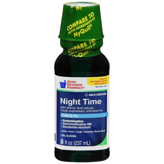 GNP Night Time Cold & Flu Liquid 8oz