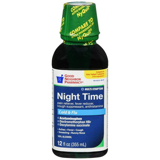 GNP Night Time Cold & Flu Liquid 12oz