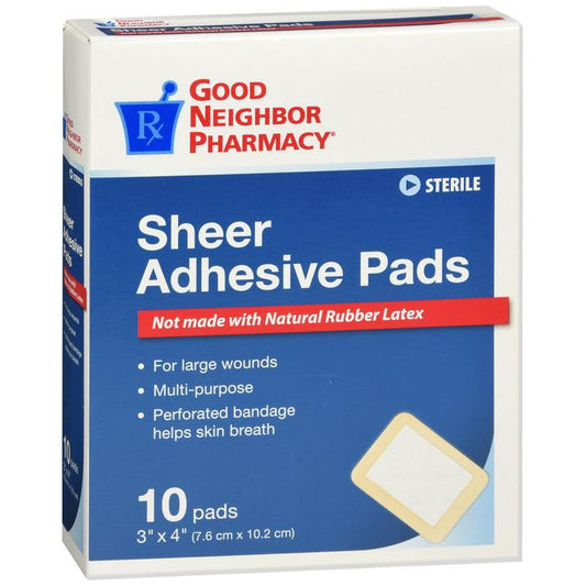 GNP Sheer Adhesive Pads 3x4 10ct