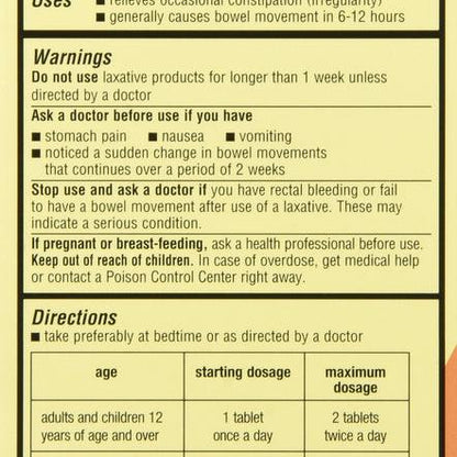 Senokot Natural Vegetable Laxative Tablets 12ct