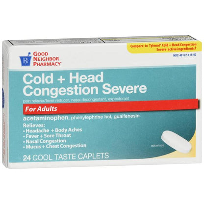GNP Cold + Head Congestion Severe Caplets 24ct