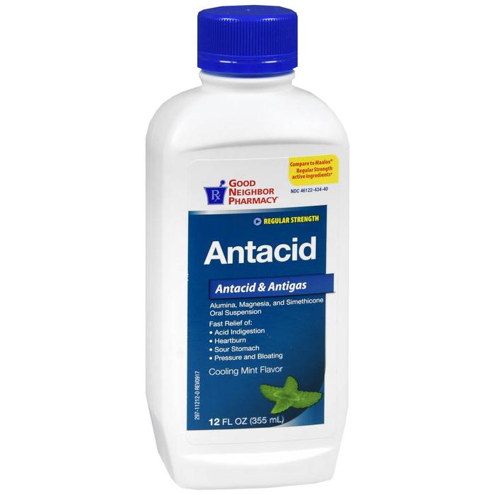 GNP Antacid Regular Strength Mint Liquid 12oz