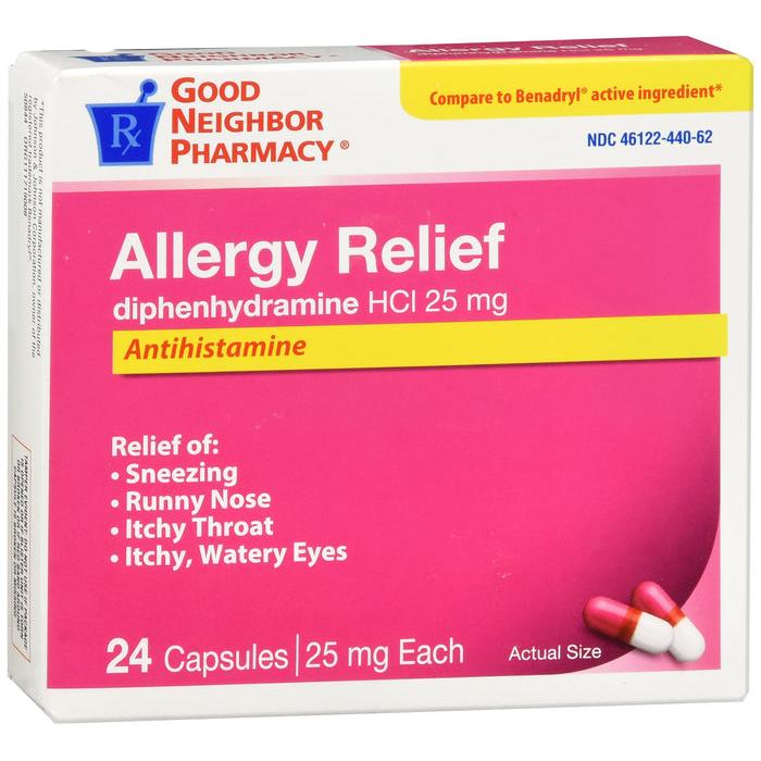 GNP Allergy Relief 25mg Capsules 24ct