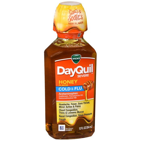Vicks DayQuil Severe Cold & Flu Medicine Honey Liquid - 12 fl oz