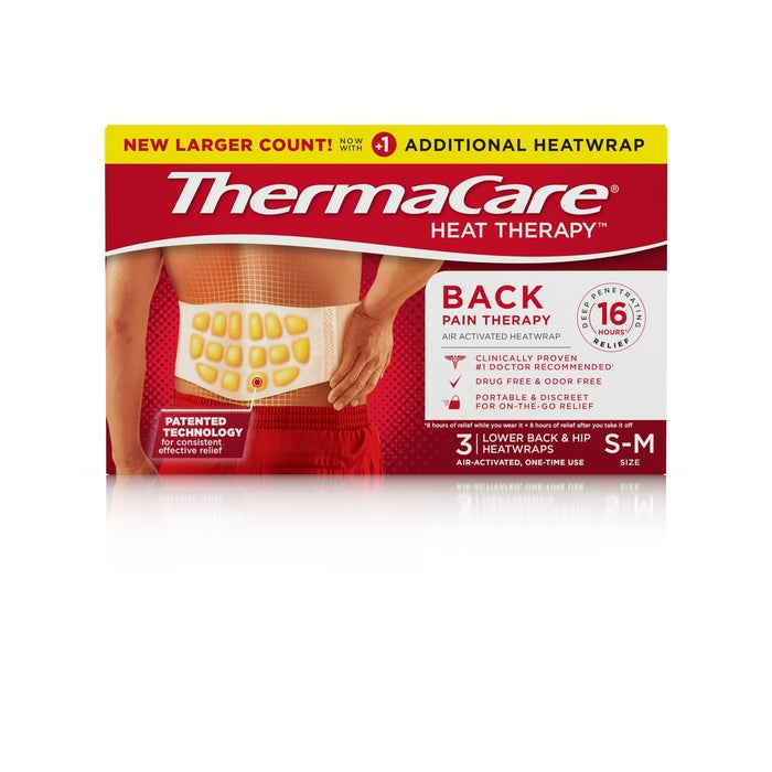 Thermacare Back Pain Therapy Heatwrap S-M 3ct
