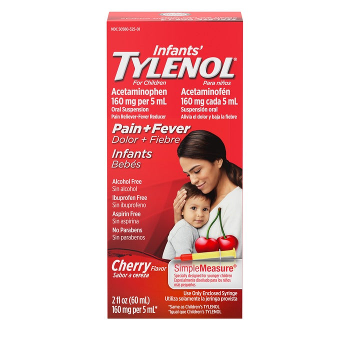 Tylenol Infants' Pain + Fever Acetaminophen 160 mg Oral Suspension Cherry 2oz