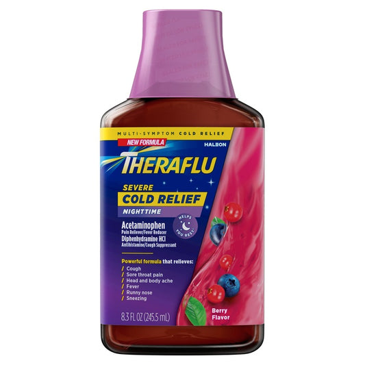 Theraflu Severe Cold Night Berry Liquid 8.3oz