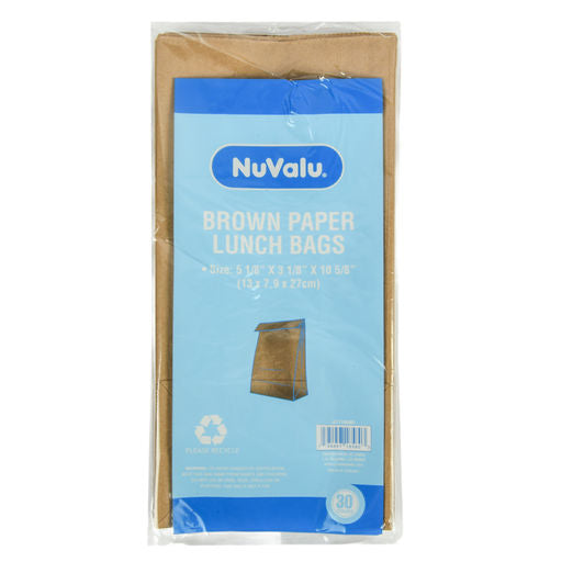 Nuvalu Brown Paper Lunch Bag 30ct