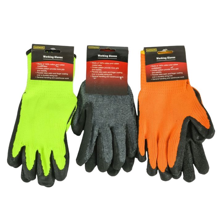 Cotton Latex Coated Work Gloves 1-Pair