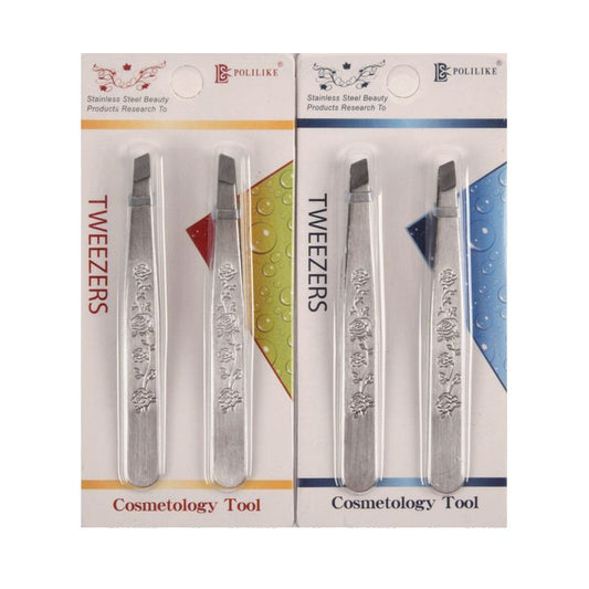 Polilike Stainless Steel Tweezers 2-Pack
