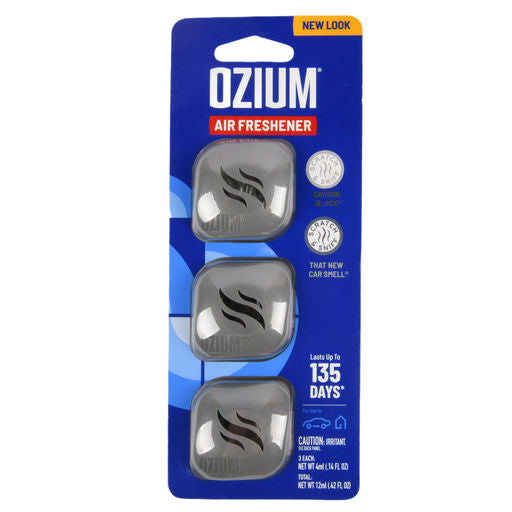 Ozium Car Freshener Black New Car Smell 3pk