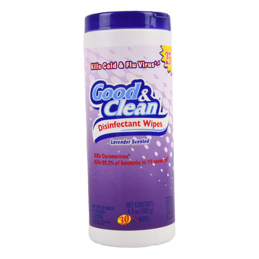 Good & Clean Disinfectant Wipes Lavender Scent 30ct