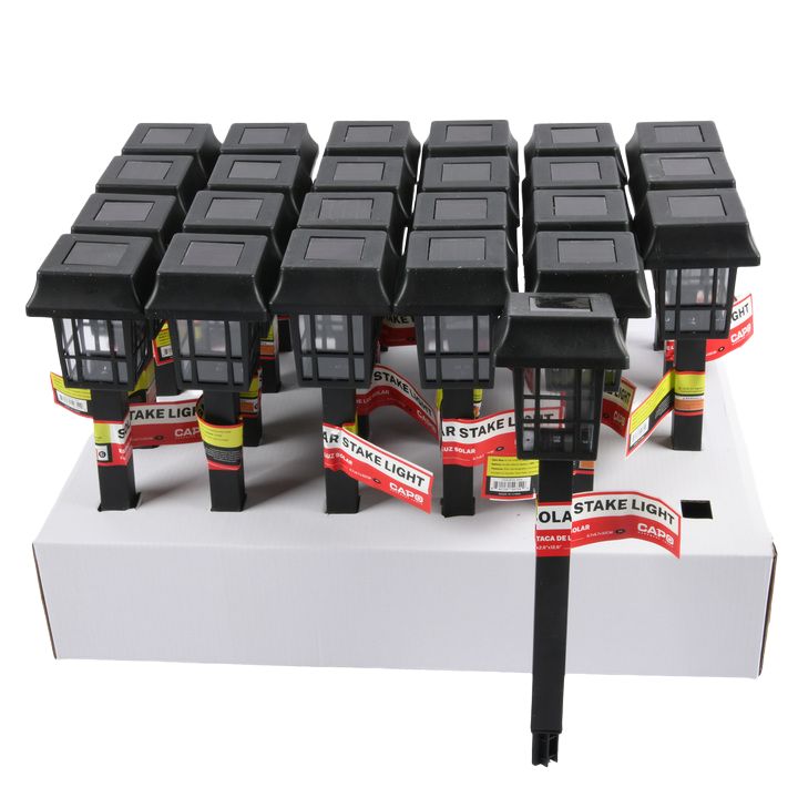 LED Solar-Powered Light Stake (2.6in x 2.6in x 12.6in)
