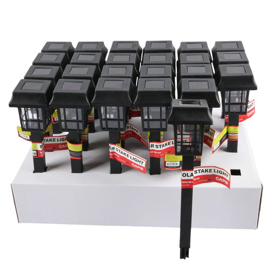 LED Solar-Powered Light Stake (2.6in x 2.6in x 12.6in)