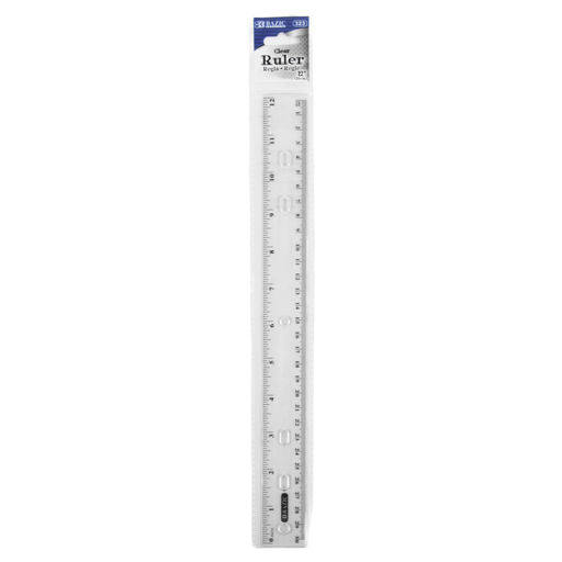 Bazic 12" Clear Ruler