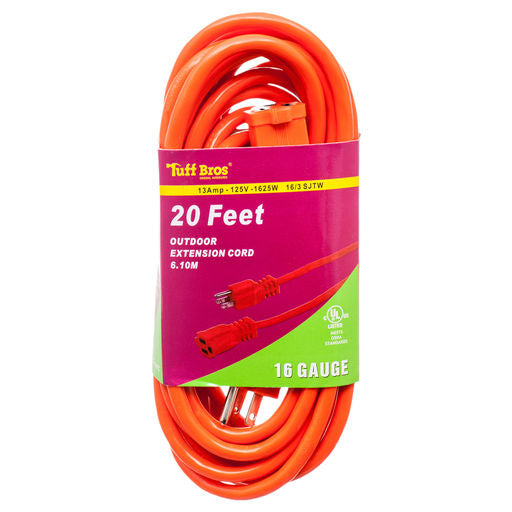 Extension Cord 20ft UL Outdoor W/ 16 Gauge