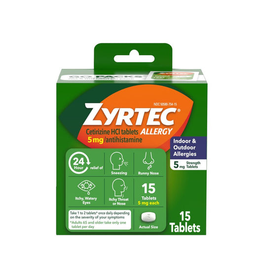 Zyrtec 24 Hour Allergy Relief Tablets 5mg 15ct
