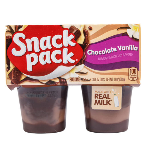 Snack Pack Pudding Chocolate Vanilla 4pk