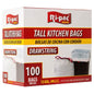 Ri-Pac Tall Kitchen Trash Bags 100ct